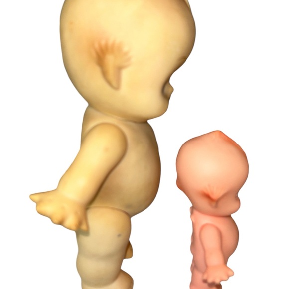 Pair of vintage retro mcm rubber Kewpie Dolls 8” and 4” need some TLC - Picture 2 of 4